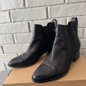 Black Leather Ankle Boots